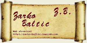 Žarko Baltić vizit kartica